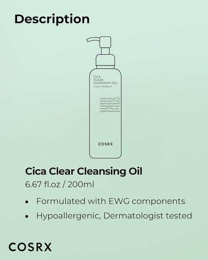 COSRX Pure Fit Cica Cleansing Oil, 6.76 fl. oz / 200ml